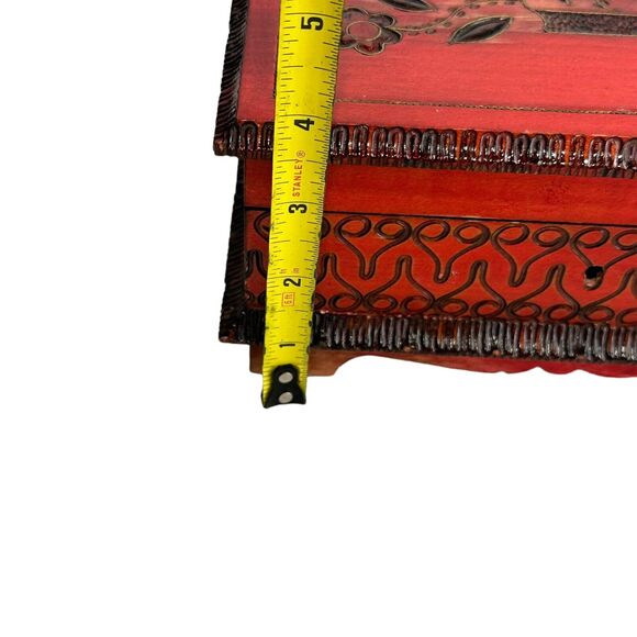 wooden handcarved etched jewelry box - Picture 9 of 10